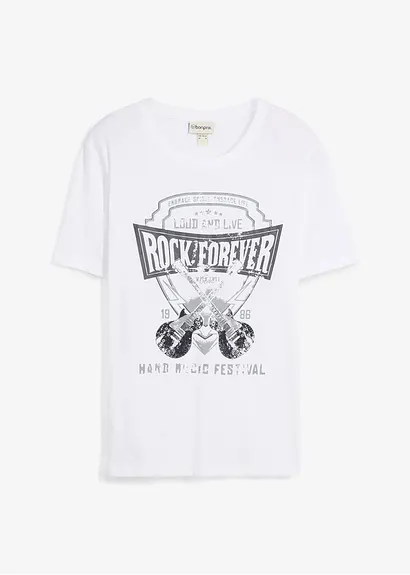 bonprix Kerniges T-Shirt aus reiner Baumwolle - weiß - Herren