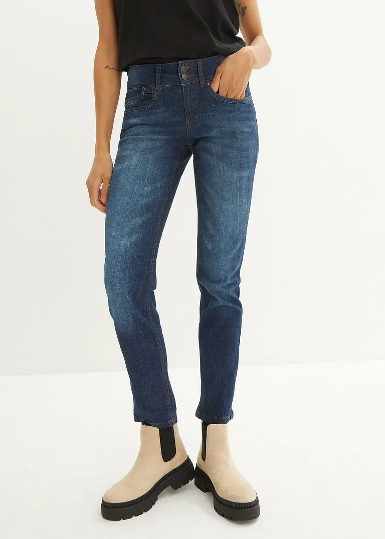 Bonprix Klassisch Geschnittene Stretch-Jeans Mit Doppelknopfverschluss