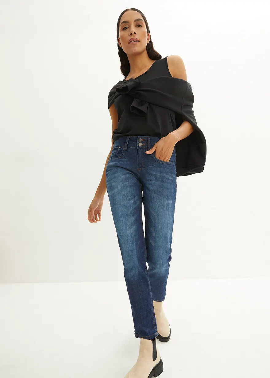 Bonprix Klassisch Geschnittene Stretch-Jeans Mit Doppelknopfverschluss