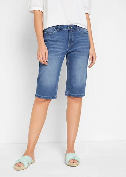 Bonprix Klassische Bermuda Jeans Mit Komfort-Stretch - Blau