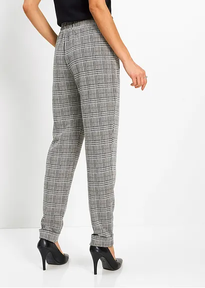 Bonprix Klassische Glencheck-Schlupfhose - Grau Regular