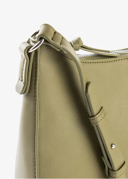 Bonprix Klassische Umhängetasche Aus Lederimitat - Grün - Damen