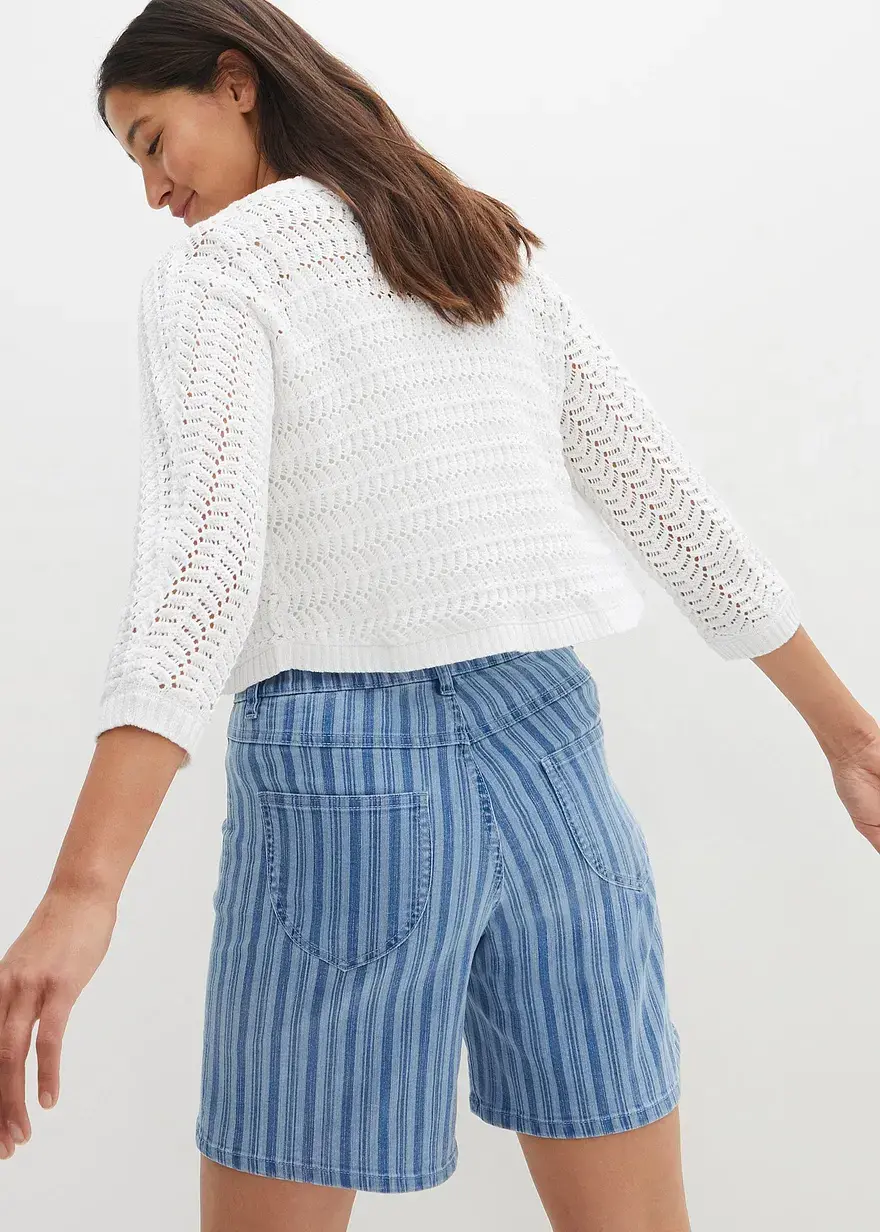 Bonprix Klassischer Bolero Mit Halbem Arm In Häkel-Optik - Weiß