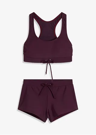 Bonprix Klassischer Bustier Bikini Mit Ringerrücken - Holunderbeere