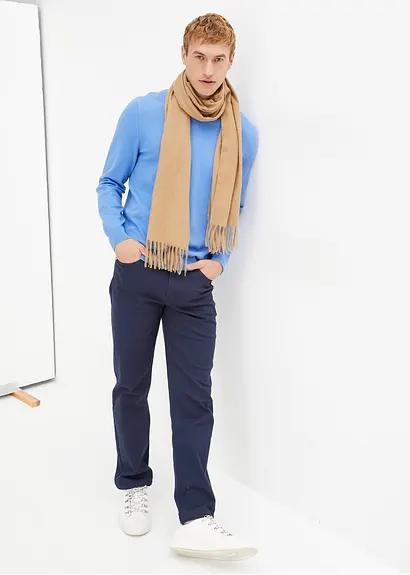 Bonprix Klassischer Herren Feinstrickpullover Mit V-Ausschnitt - Blau