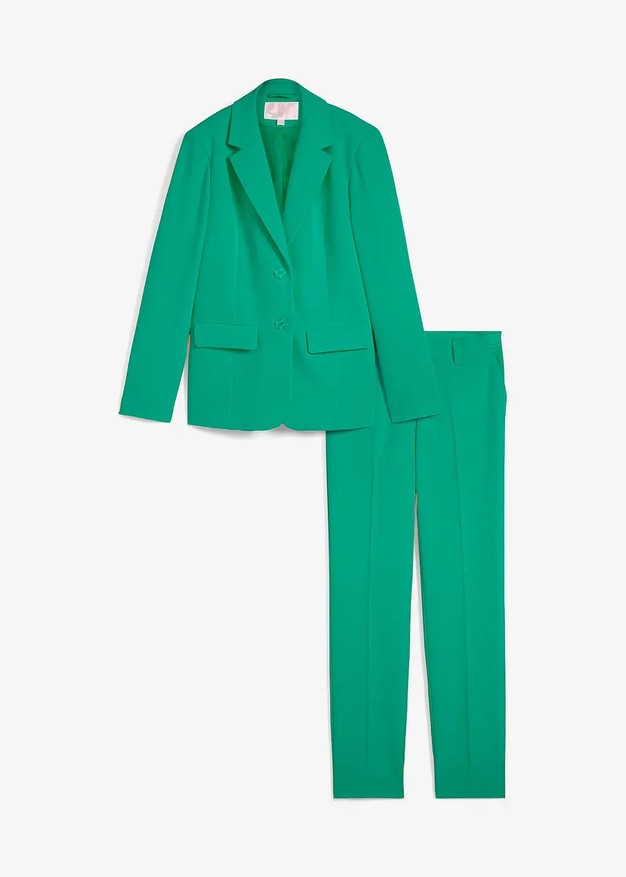 bonprix Klassischer Hosenanzug bestehend aus komfortabler Anzugshose und geschmackvollem Blazer