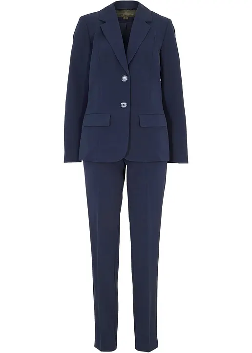 bonprix Klassischer Hosenanzug bestehend aus komfortabler Anzugshose und geschmackvollem Blazer