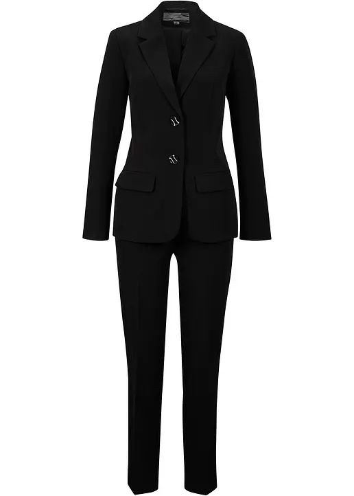 bonprix Klassischer Hosenanzug bestehend aus komfortabler Anzugshose und geschmackvollem Blazer