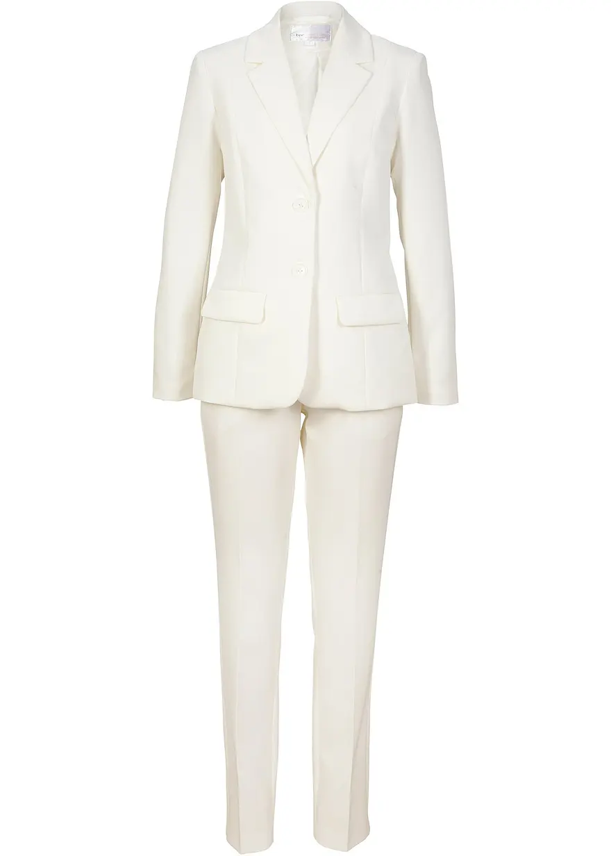 bonprix Klassischer Hosenanzug bestehend aus komfortabler Anzugshose und geschmackvollem Blazer