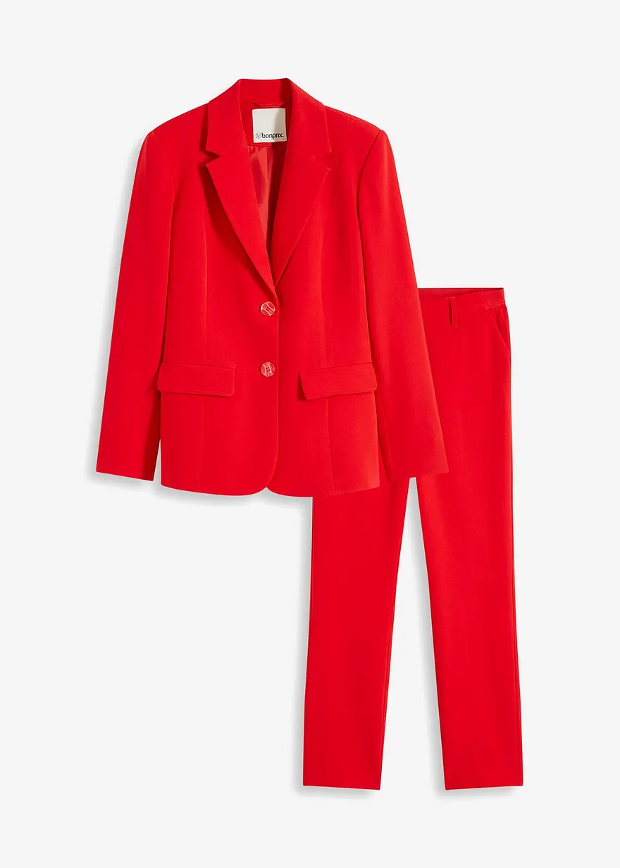 bonprix Klassischer Hosenanzug bestehend aus komfortabler Anzugshose und geschmackvollem Blazer