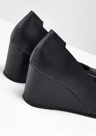 Bonprix Klassischer Keilpumps Mit Ziernähten - Schwarz - Damen