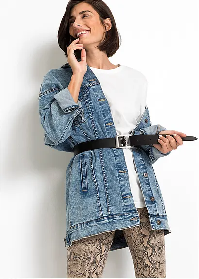 Bonprix Klassischer Ledergürtel Uni-farbend - Schwarz - Damen