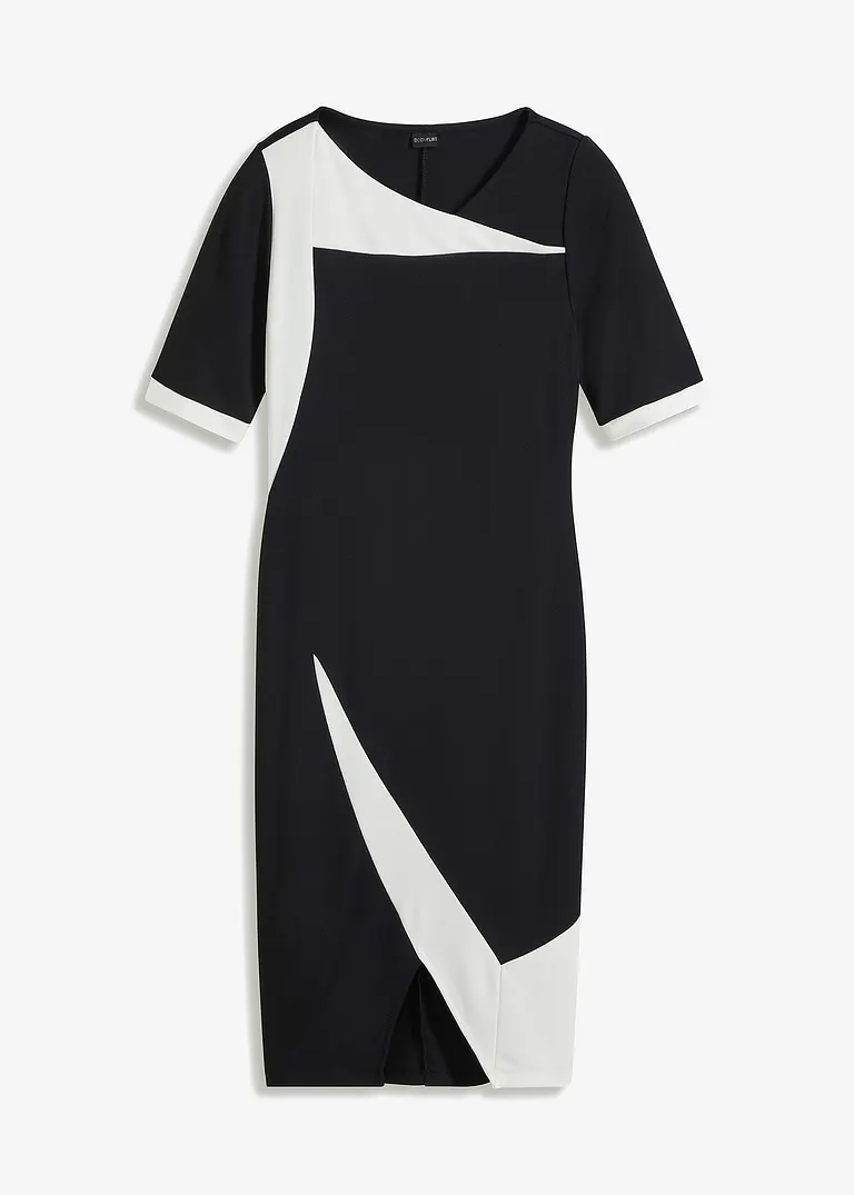 bonprix Klassisches Etuikleid mit modischem V-Ausschnitt. Figurnahe Form