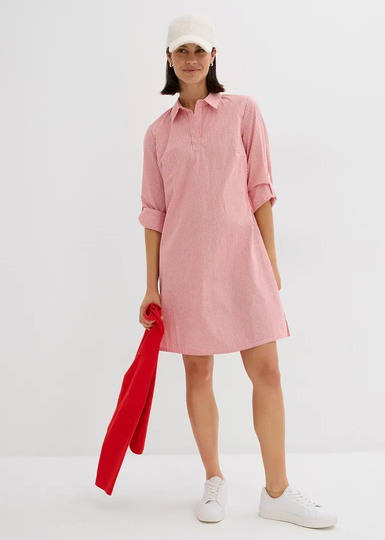 Bonprix Klassisches Hemdblusenkleid Mit Seitenschlitzen - Weiß