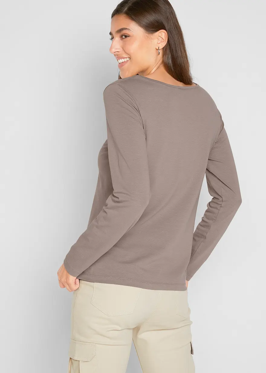 Bonprix Klassisches Langarmshirt Mit V-Ausschnitt 2er Pack