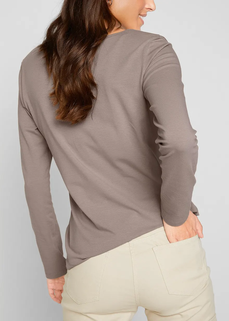 Bonprix Klassisches Langarmshirt Mit V-Ausschnitt 2er Pack
