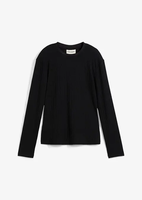 bonprix Klassisches schmales Ripp-Shirt mit Rundhalsausschnitt und einer eleganten und taillierten Passform