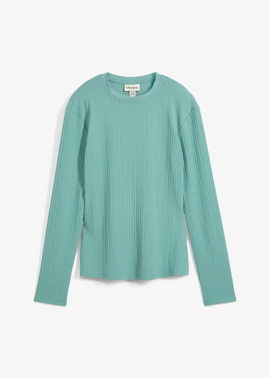 bonprix Klassisches schmales Ripp-Shirt mit Rundhalsausschnitt und einer eleganten und taillierten Passform