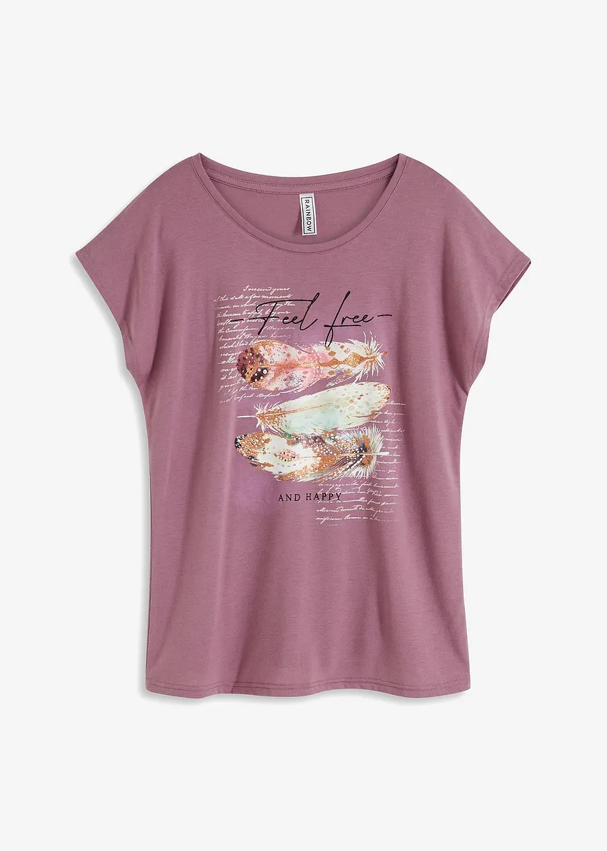 bonprix Klassisches T-Shirt mit Rundhalsausschnitt. - lila
