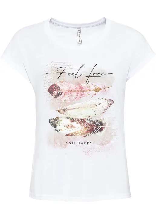 bonprix Klassisches T-Shirt mit Rundhalsausschnitt. - weiß