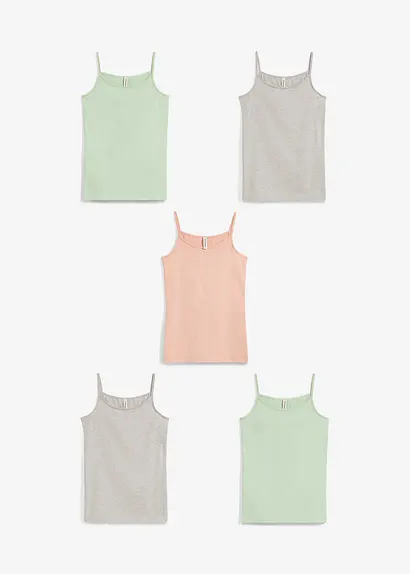 Bonprix Klassisches Unterhemd Mit Bio-Baumwolle (5er Pack) Und Spagettiträgern