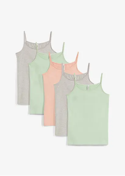 bonprix Klassisches Unterhemd mit Bio-Baumwolle (5er Pack) und Spagettiträgern