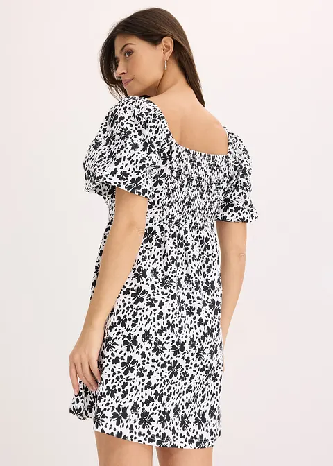 Bonprix Kleid Aus Jersey Mit Herzförmigen Ausschnitt Und Puffärmeln