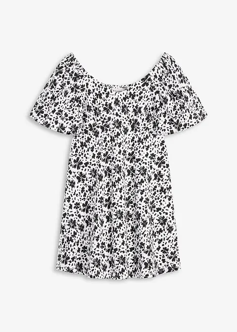 bonprix Kleid aus Jersey mit Herzförmigen Ausschnitt und Puffärmeln