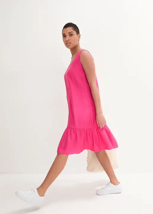 Bonprix Kleid In A-Linie Aus Herrlich Fließender Viskose-Qualität - Pink