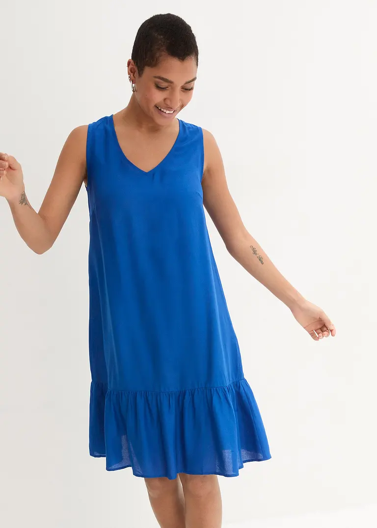 Bonprix Kleid In A-Linie Aus Herrlich Fließender Viskose-Qualität - Blau