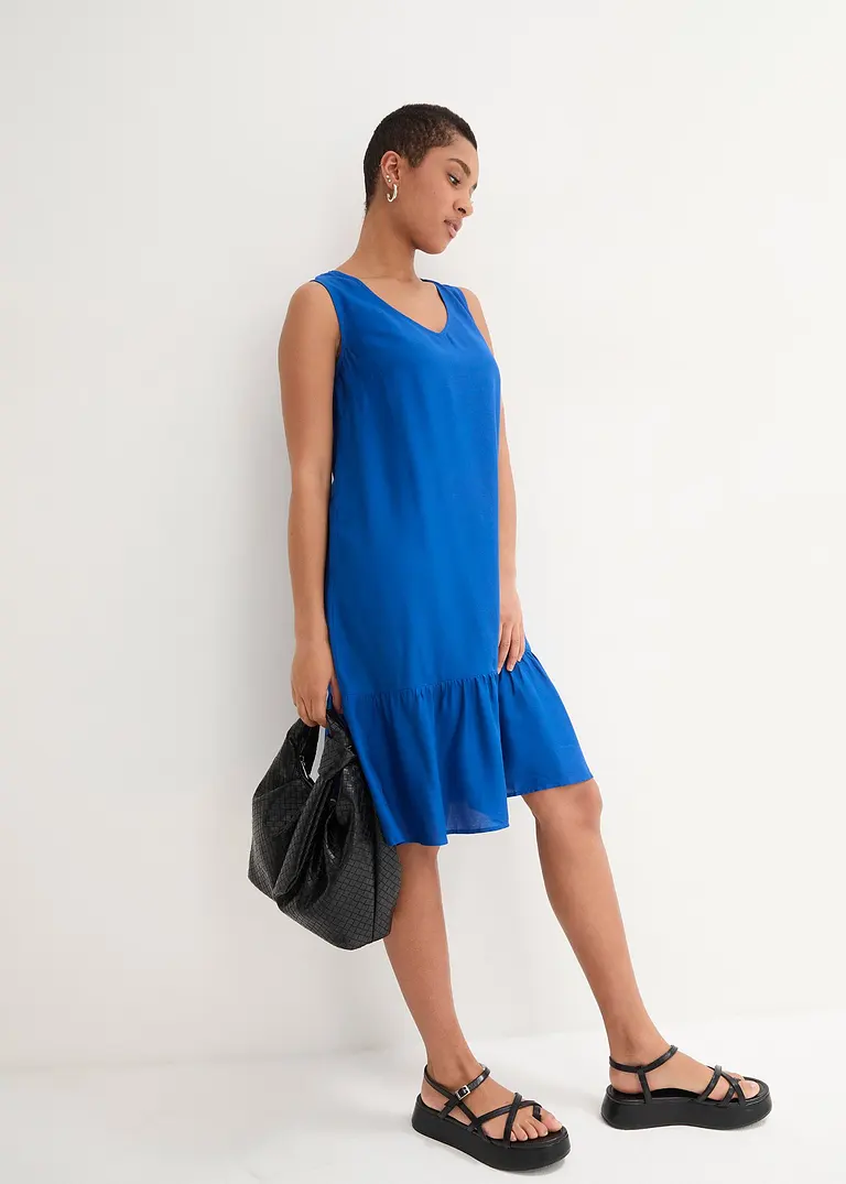 Bonprix Kleid In A-Linie Aus Herrlich Fließender Viskose-Qualität - Blau