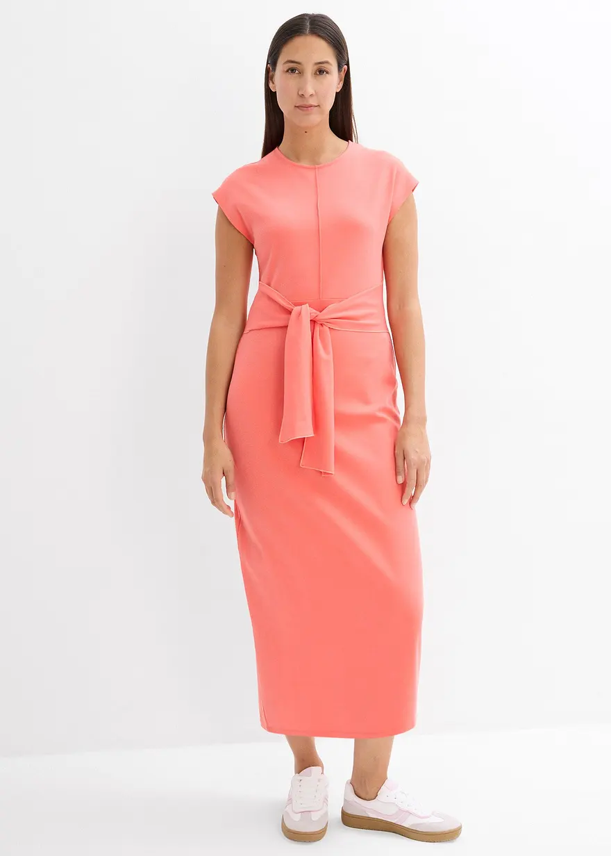 Bonprix Kleid Mit Knotendetail An Der Taille - Pink - Damen