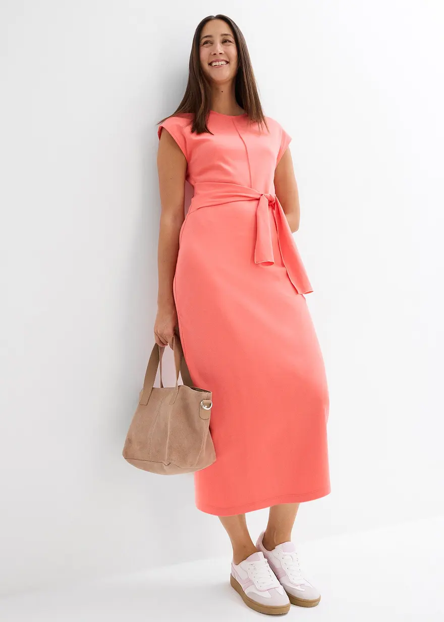 Bonprix Kleid Mit Knotendetail An Der Taille - Pink - Damen