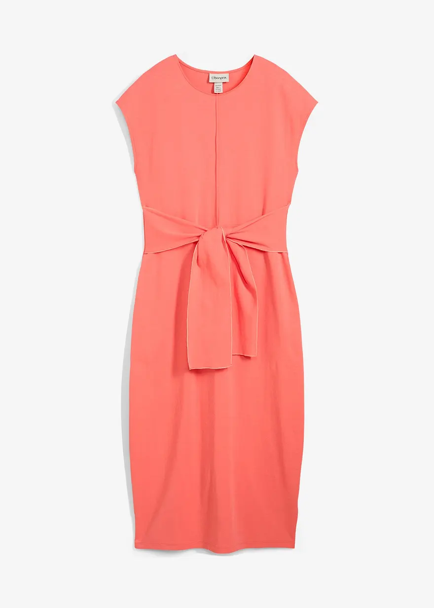 bonprix Kleid mit Knotendetail an der Taille - pink - Damen