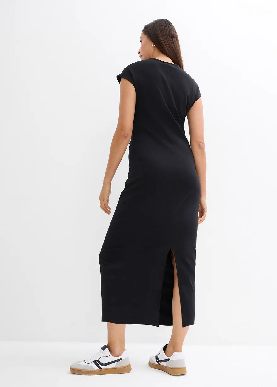 Bonprix Kleid Mit Knotendetail An Der Taille - Schwarz - Damen