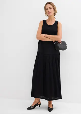 Bonprix Kleid Mit Längerem Tanktop-Oberteil Und Rock Im Materialmix