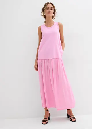 Bonprix Kleid Mit Längerem Tanktop-Oberteil Und Rock Im Materialmix