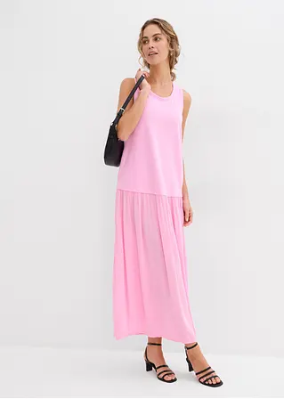 Bonprix Kleid Mit Längerem Tanktop-Oberteil Und Rock Im Materialmix