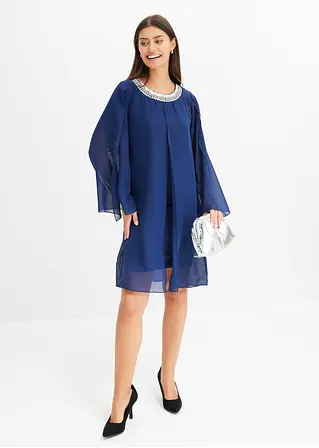 Bonprix Kleid Mit Strasssteinapplikation Aus Feinem Chiffon Mit Überlappung