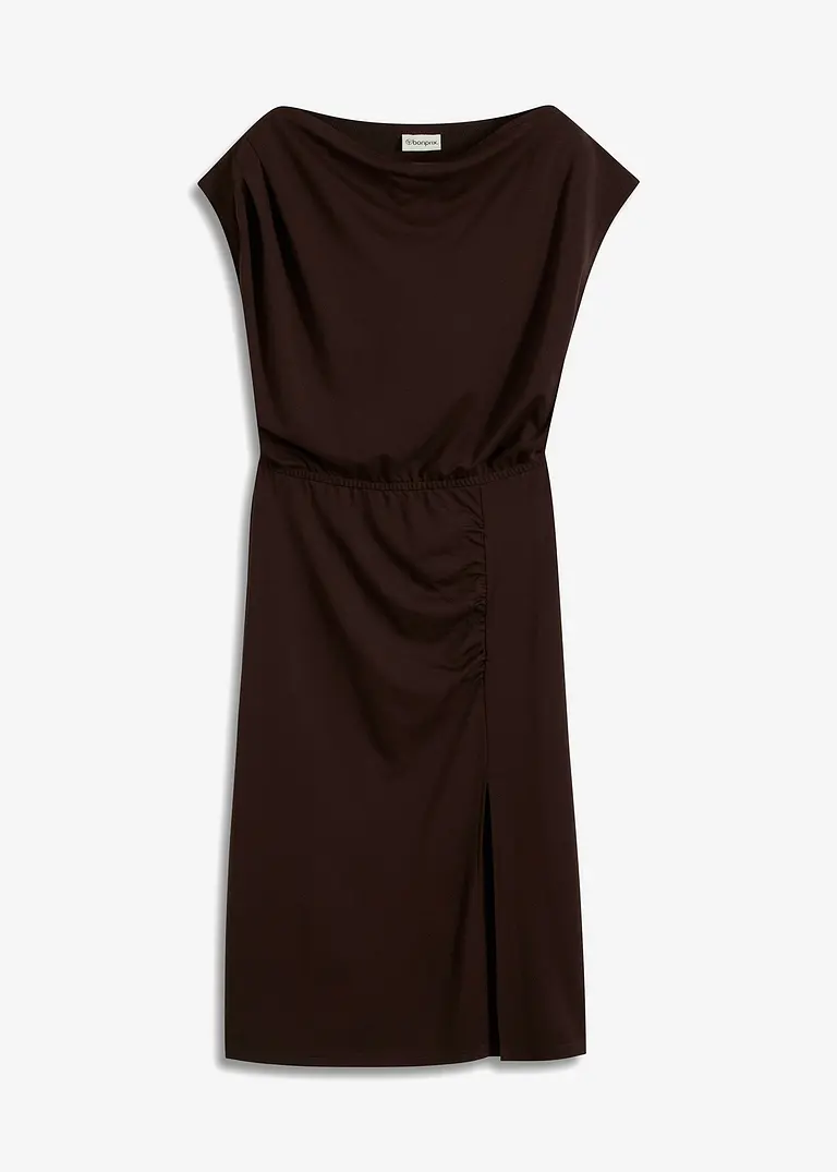 bonprix Kleid mit Wasserfallausschnitt und elastischer Taillennaht