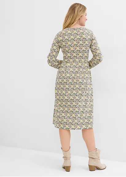 Bonprix Kniebedeckendes Jerseykleid Mit Figurumspielendem Schnitt - Rosa