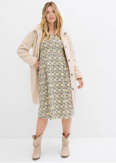 Bonprix Kniebedeckendes Jerseykleid Mit Figurumspielendem Schnitt - Rosa