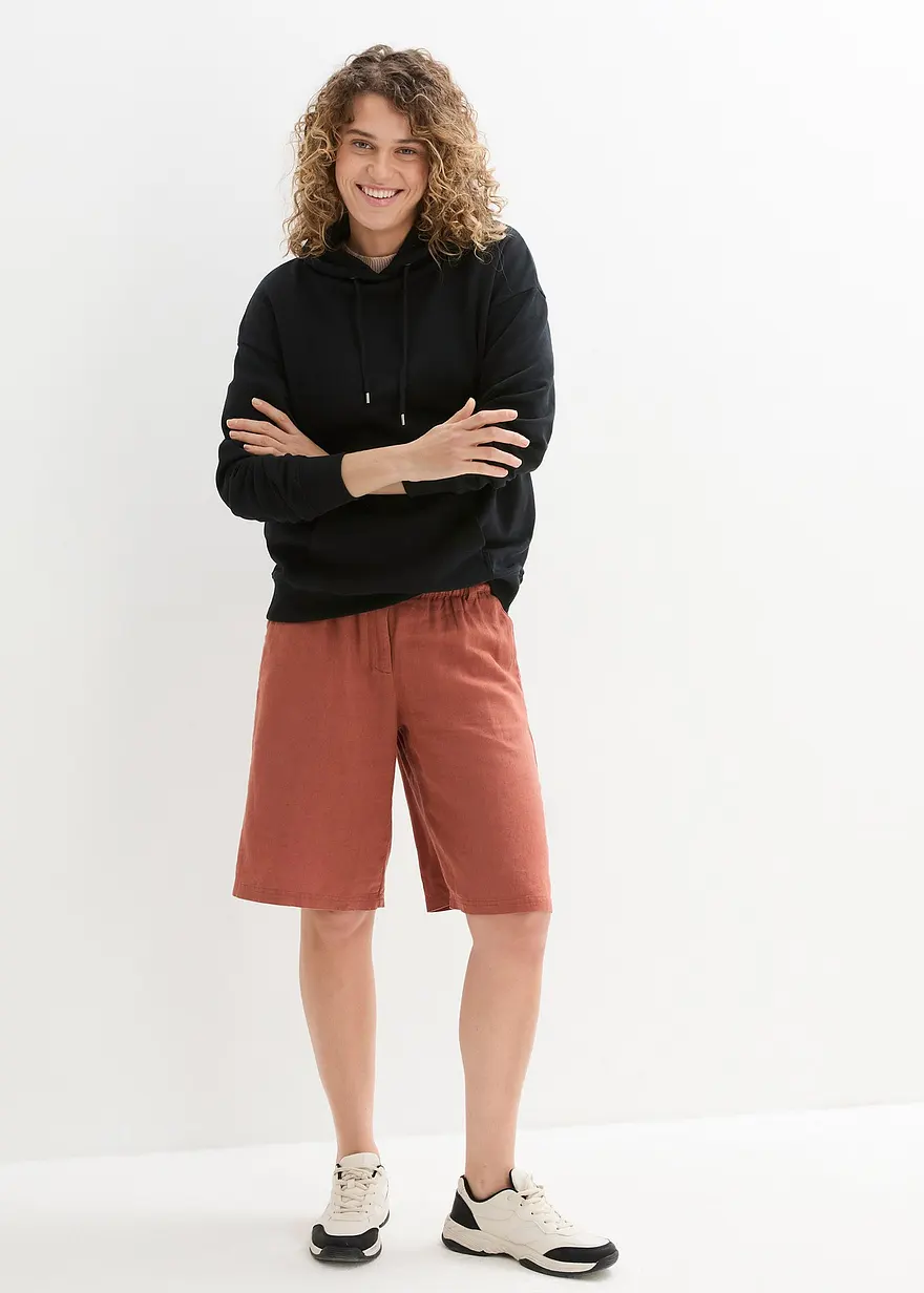 Bonprix Knielange Shorts Aus Einem Luftigen Leinen-/Viskosemischgewebe