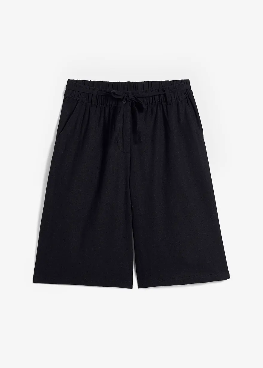 bonprix Knielange Shorts aus einem luftigen Leinen-/Viskosemischgewebe