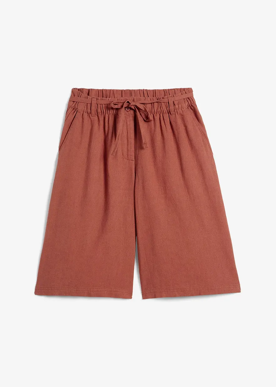 bonprix Knielange Shorts aus einem luftigen Leinen-/Viskosemischgewebe