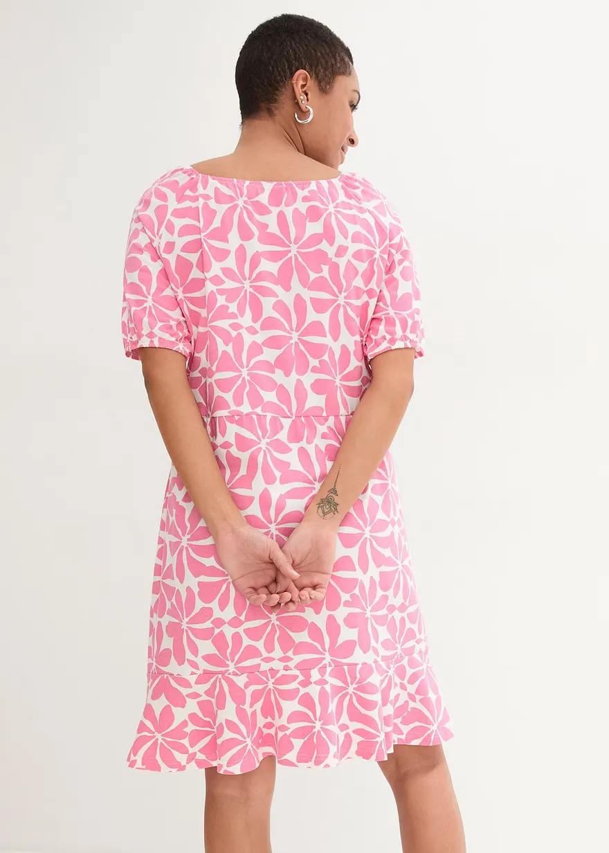 Bonprix Knieumspielendes Jersey-kleid Mit Quareé-Ausschnitt Schmeichelt Der Figur Durch Formgebende Nähte