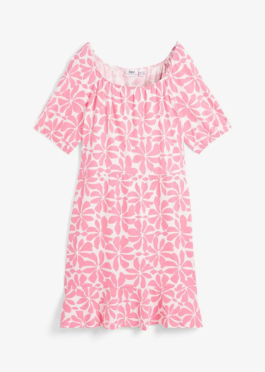 bonprix Knieumspielendes Jersey-kleid mit Quareé-Ausschnitt schmeichelt der Figur durch formgebende Nähte
