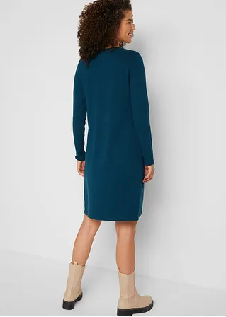 Bonprix Knieumspielendes Langarmkleid Mit Rundhals-Ausschnitt - Grün