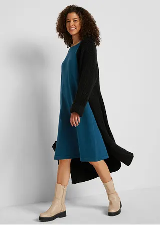 Bonprix Knieumspielendes Langarmkleid Mit Rundhals-Ausschnitt - Grün