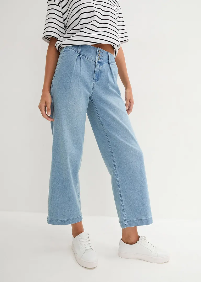 Bonprix Knöchelfreie High-Waist-Jeans Bietet Bewegungsfreiheit Für Jede Silhouette